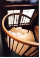 Spiral stairway to office loft